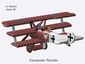August Raben Fokker Dr.I (full color) in Natural Full Color Nylon 12 (MJF): 1:144