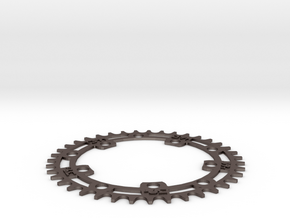 39T Custom Chainring 130-110 BCD in Polished Bronzed-Silver Steel