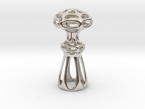 Chess pawn in Rhodium Plated Brass