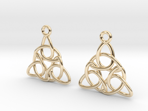 Tri-knot [earrings] in 14k Gold Plated Brass