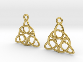 Tri-knot [earrings] in Polished Brass