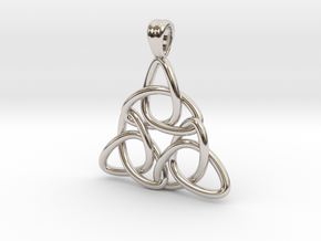 Tri-knot [pendant] in Rhodium Plated Brass