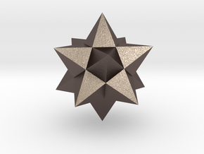 Small stellated dodecahedron (small) in Polished Bronzed Silver Steel