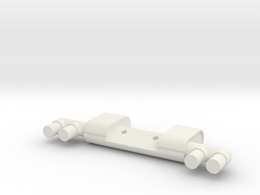 Wheeler - exhaust (quad pipes) in White Natural Versatile Plastic