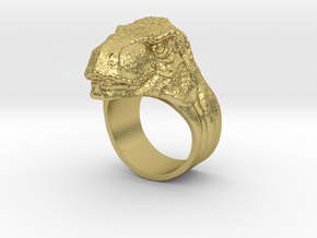 T-Rex ring in Natural Brass