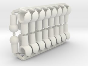 DIY Ball & Socket Joint Set (ModiBot-compatible) in White Natural Versatile Plastic