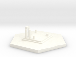 Ruined temple terrain hex tile 1:160-N in White Smooth Versatile Plastic