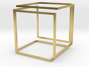 Infinity Cube in Polished Brass: Medium