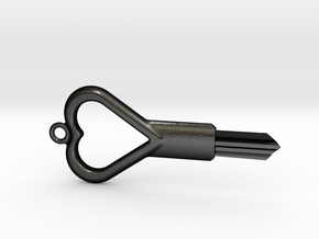 ABUS Pad Lock Key Blank - Heart Design in Matte Black Steel