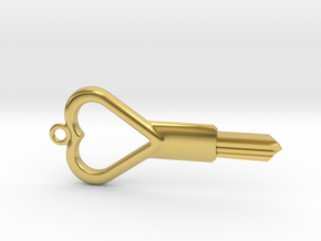 ABUS Pad Lock Key Blank - Heart Design in Polished Brass