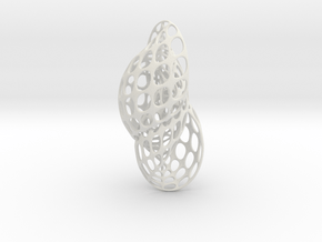 Self Intersection Pendant in White Natural Versatile Plastic