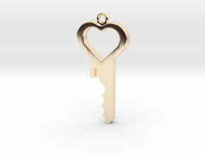 Heart Design Key - Precut for Kink3D Lock Set in 14k Gold Plated Brass