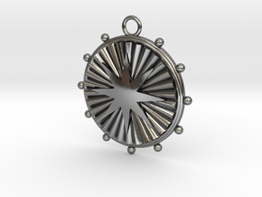 Nautical Medallion Pendant in Polished Silver
