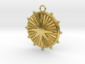 Nautical Medallion Pendant in Polished Brass