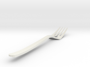 Bird Fork in White Natural Versatile Plastic