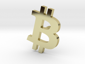 Bitcoin B Logo Crypto Currency Lapel Pin in 18k Gold Plated Brass