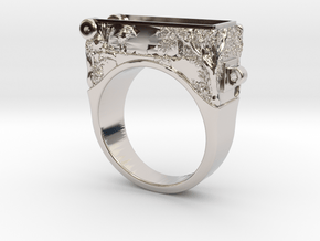Secret Stash Ring in Platinum