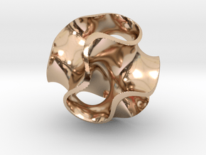 Gyroid Pendant in 14k Rose Gold Plated Brass