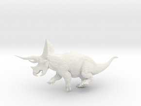 Torosaurus in White Natural Versatile Plastic: Extra Small