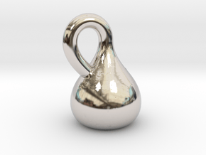 Klein Bottle Pendant in Rhodium Plated Brass