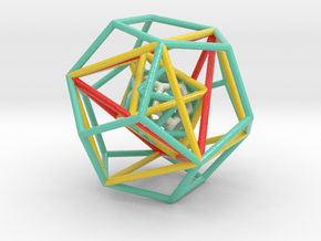 Nested Platonic Solids (Version Dd) in Glossy Full Color Sandstone