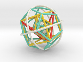 Nested Platonic Solids (Version S) in Glossy Full Color Sandstone