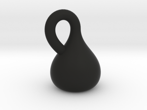 Klein Bottle Pendant in Black Smooth Versatile Plastic