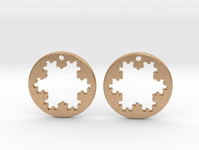 Koch Snowflake Earrings in Natural Bronze