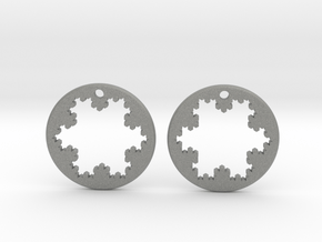 Koch Snowflake Earrings in Gray PA12