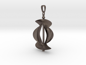 pendentif roulette in Polished Bronzed-Silver Steel