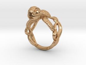 Baby Turtle Ring in Polished Bronze: 4 / 46.5