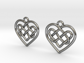 Heart in heart [earrings] in Polished Silver