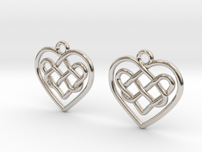 Heart in heart [earrings] in Platinum