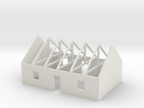 House in Construction 1/87 in White Natural Versatile Plastic