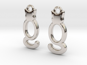 Cats [earrings] in Rhodium Plated Brass