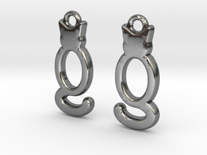 Cats [earrings] in Polished Silver