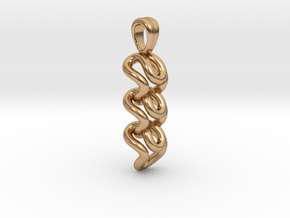 Strange knit [pendant] in Polished Bronze