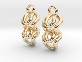 Strange knit [earrings] in 14k Gold Plated Brass