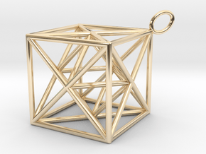 Metatron's Cube Pendant in 14K Yellow Gold: Large