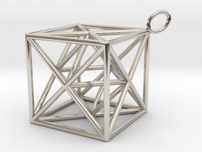 Metatron's Cube Pendant in Platinum: Large