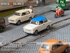 Trabant 601 Limousine (N 1:160) in Smooth Fine Detail Plastic
