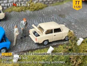 Trabant 601 mit offenem Kofferraumdeckel (TT) in Smooth Fine Detail Plastic