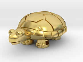 Turtle Pendant in Polished Brass