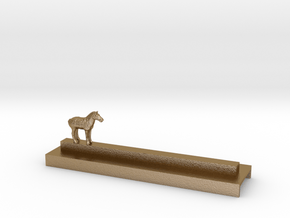 Porte Couteau Cheval Xian in Polished Gold Steel