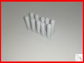 20mm long Straight Body Posts x10 in White Natural Versatile Plastic
