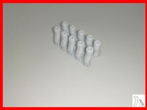 15mm long Offset Body Posts x10 in White Natural Versatile Plastic