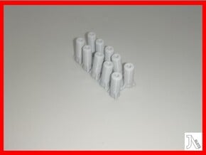 15mm long Straight Body Posts x10 in White Natural Versatile Plastic