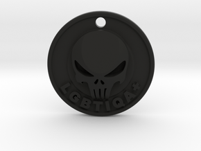 Punisher lgbtiqa keyring/medallion  in Black Premium Versatile Plastic