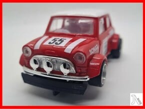 S/Can Motor Chassis for Scalextric Mini Cooper C7 in White Natural Versatile Plastic