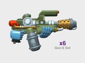 G:6 Set: Mk1 FlameThrower in Tan Fine Detail Plastic: Small